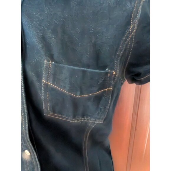 Tommy Hilfiger Y2K Denim Snap-Up Dress Size 8 With Short Sleeves & Chest Pocket - Picture 8 of 11